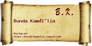 Bunda Kamélia névjegykártya